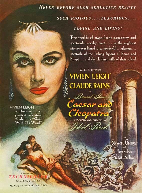 1946 Caesar Cleopatra Movie Ad Digital Image Vivien Leigh Etsy