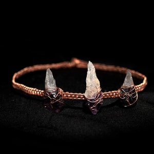 crystal crown , custom , copper wire weave