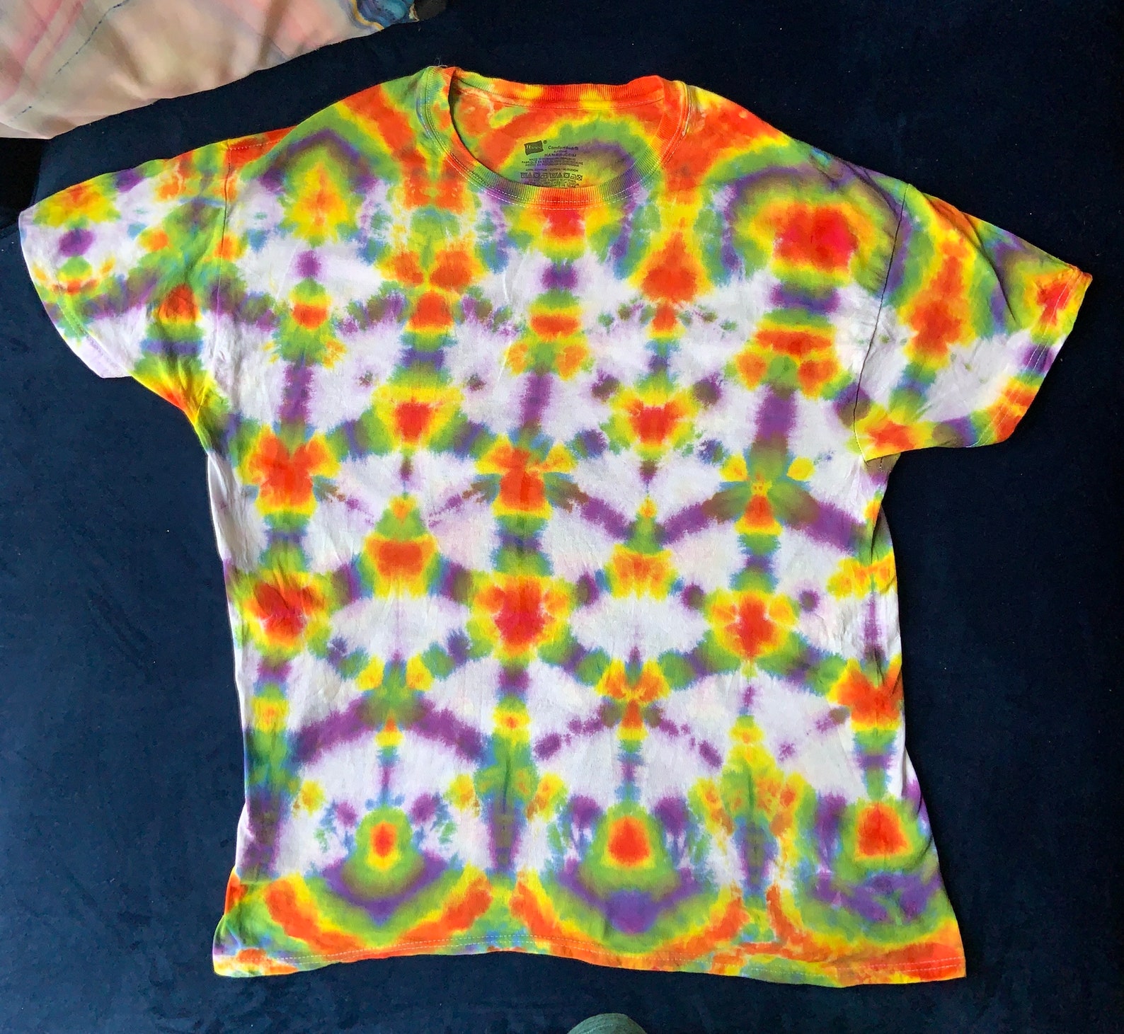 Rainbow Geometric Box Pattern Tie Dye With Clownsl Etsy
