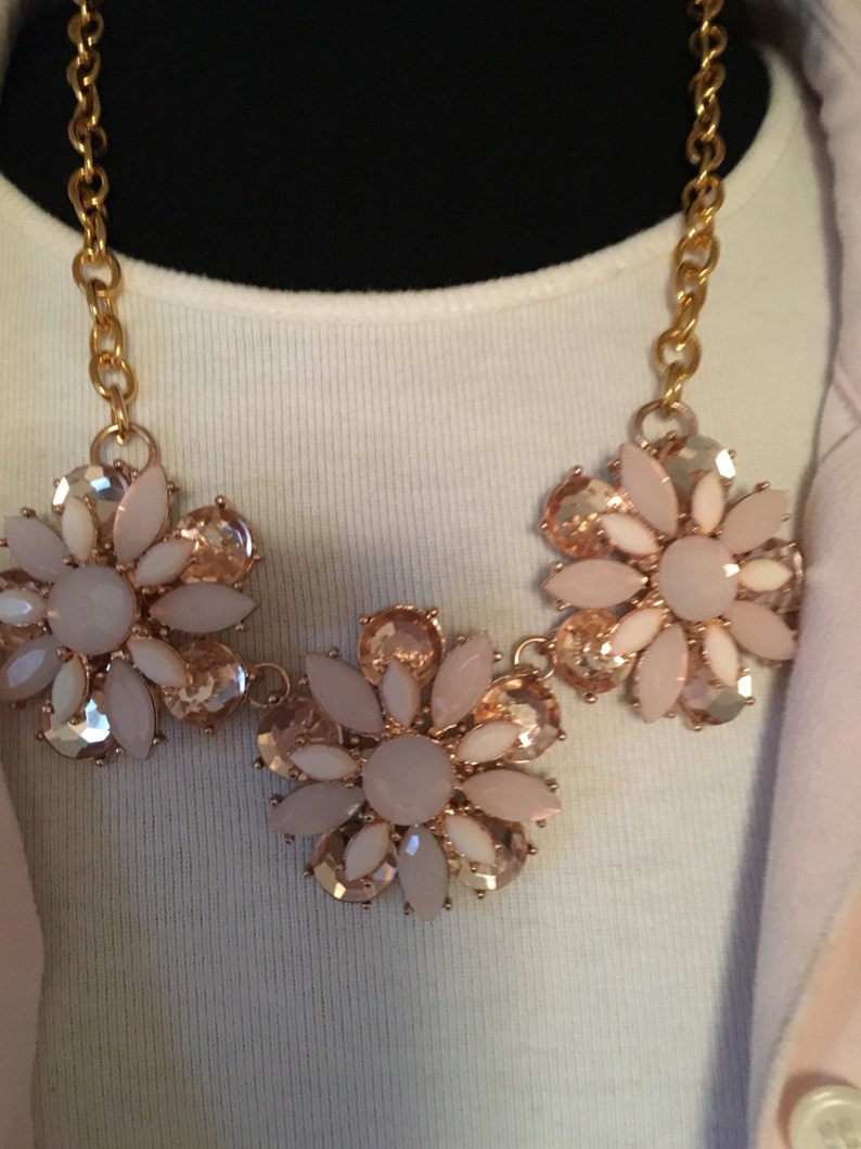 Pinky Peach Statement Necklace Etsy