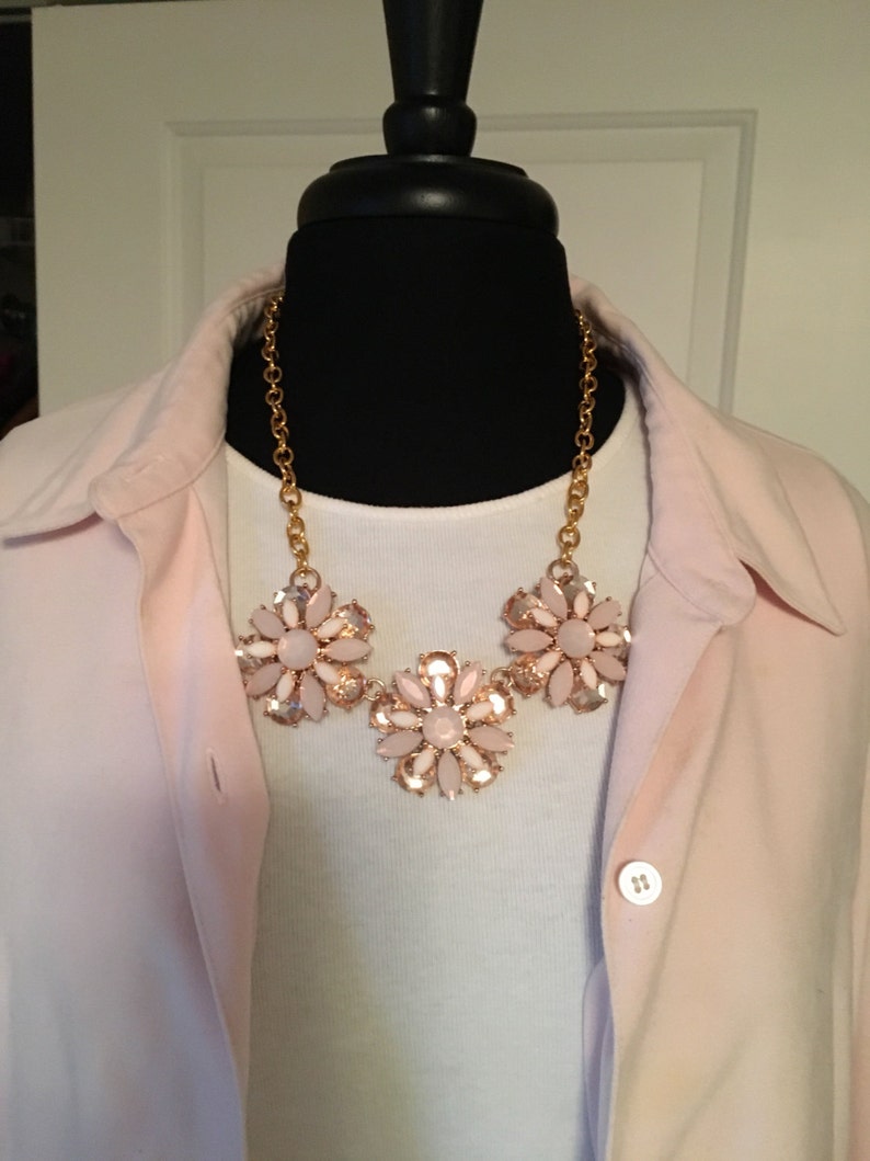 Pinky Peach Statement Necklace Etsy