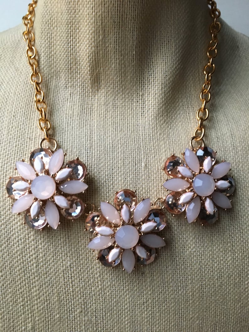 Pinky Peach Statement Necklace Etsy