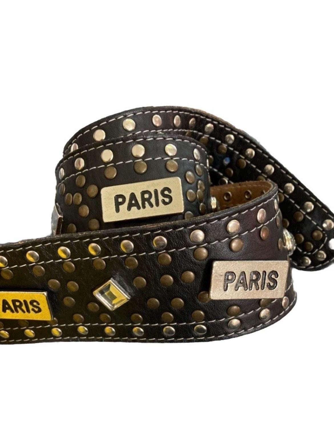Vintage Charley Stone Western Red Leather Belt With Studs Size Medium Charley Stone Wide Black Leather Silver Studs /Crystals Belt  main image 2