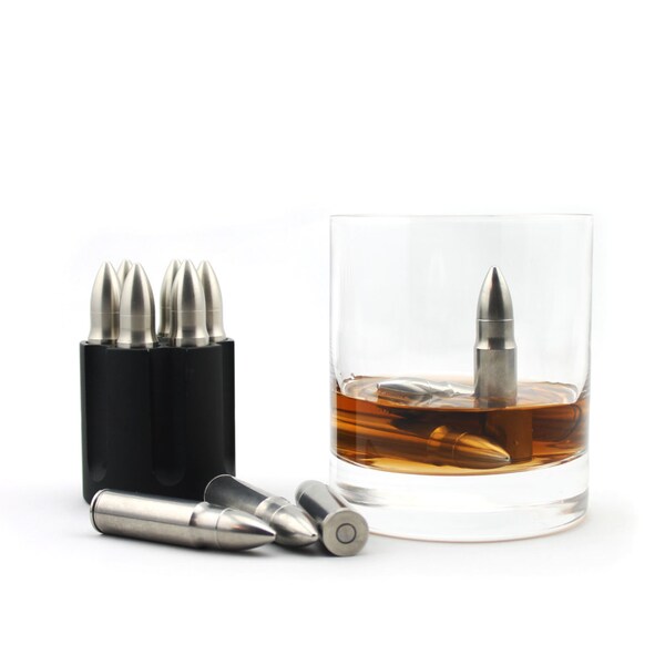 Personalized Whiskey Bullet Beverage Chiller with Silver Cylinder!