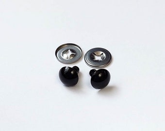 5 pairs black safety eyes 6 mm, 8 mm, 10 mm