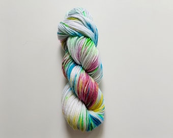 DK 8 ply yarn, Self striping hand dyed yarn, Nylon sock yarn