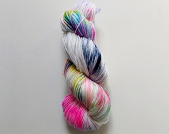 DK 8 ply yarn, Self striping hand dyed yarn, Nylon sock yarn