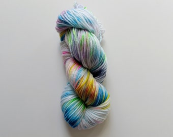 DK 8 ply yarn, Self striping hand dyed yarn, Nylon sock yarn