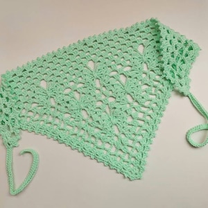 Bio-Baumwolle Kopftuch, Häkelspitze Haarbandana, Naturfaser Halstuch, Spitzen Sommerhut, passt für viele Größen