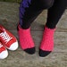 Pink short sneaker socks, Vegan ankle socks, Fuchsia knitted cotton socks, Perfect gift for girlfriend 