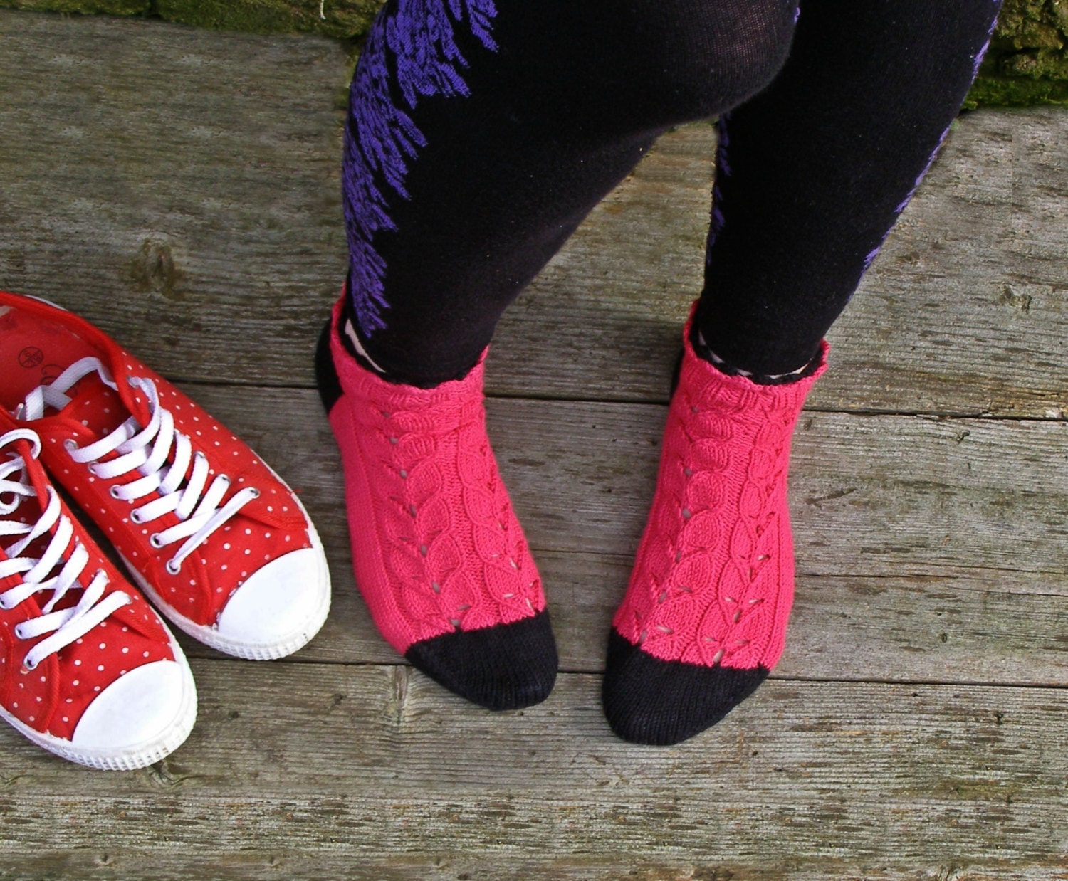 pink sneaker socks