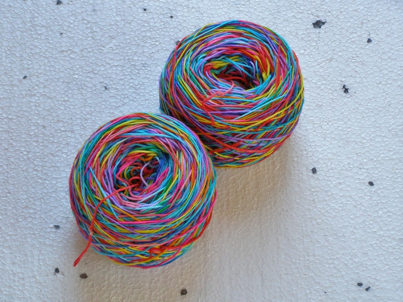 Hand Dyed Unicorn Yarn, Rainbow Colors Sock Yarn, DK 8 Ply Short ...