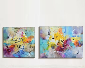 Modern Art Abstract Painting, Diptych, Original Painting Canvas Art, Abstract Painting Canvas Art, Living Room Art, Large Abstract Paintin