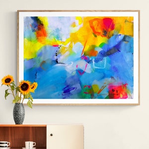 Giclee print canvas, living room art print, large original painting canvas, office art prints, colorful painting, home decor wall art modern