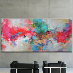 Giclee print canvas, living room art print, large original painting canvas, office art prints, colorful painting, home decor wall art modern