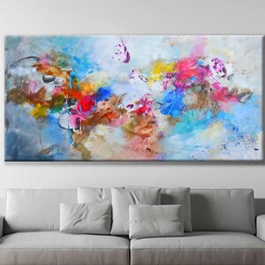 Giclee print canvas, living room art print, large original painting canvas, office art prints, colorful painting, home decor wall art modern