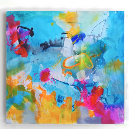 Abstract Art Print Canvas Painting Living Room Large Large Etsy