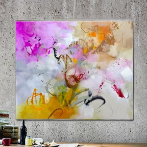 Giclee Drucke Fine Art, abstrakte Malerei Leinwand Original, modernes Kunstwerk für Wände, große Wohnkunst, Kunst malerei original bunt, Drucke