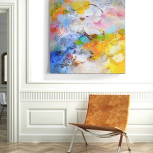 Giclee print canvas, living room art print, large original painting canvas, office art prints, colorful painting, home decor wall art