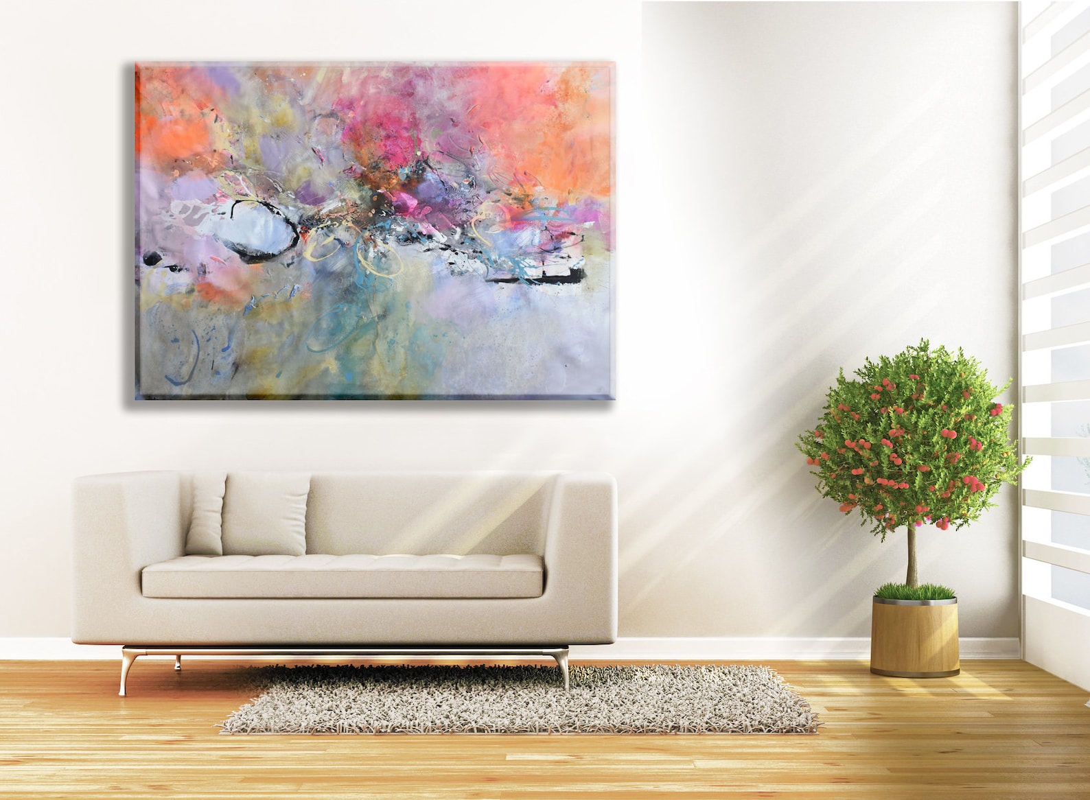 Abstract Art Print Canvas Painting Living Room Large Large Etsy