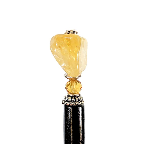Want Rachel Green Hair? She wore a Hair Stick! Tidal Hair Stick “Layla”- Gorgeous Yellow Citrine Stone. Free Shipping