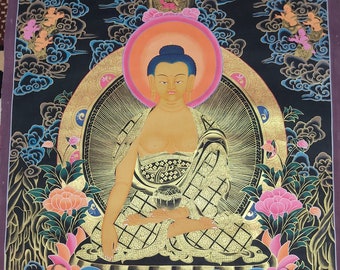 Shakyamuni Buddha Thangka Wall Art Painting for Monasteries