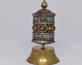 Vajra & Mantra Prayer Wheel Meditation Gift Nepal Mane Buddhist Gift