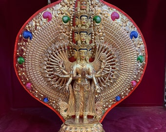 1000 Arme Sahasrabhuja Lokeshvara Buddha Nepal Kunststatue