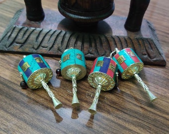 Bundle of 4 Prayer Wheel Meditation gift charms Buddhist Gift Nepal