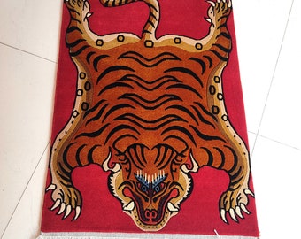 Tiger Rug Handtufted Aread Rug - Carpet floor decor for Christmas and New Year's gift