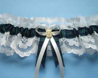Celtic Bride Tartan Wedding Garter Scottish Wedding Lace Garter Bridal Accessories Bridesmaid Gift Bridal Gift Purple Plaid