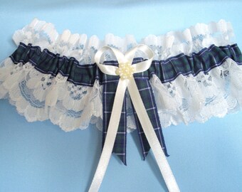 Celtic Bride Tartan Wedding Garter Scottish Wedding Lace Garter Bridal Accessories Bridesmaid Gift Bridal Gift Purple Plaid