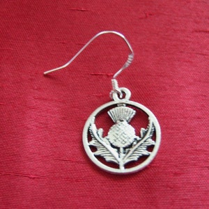 Scottish thistle earrings with sterling silver earwires image 2