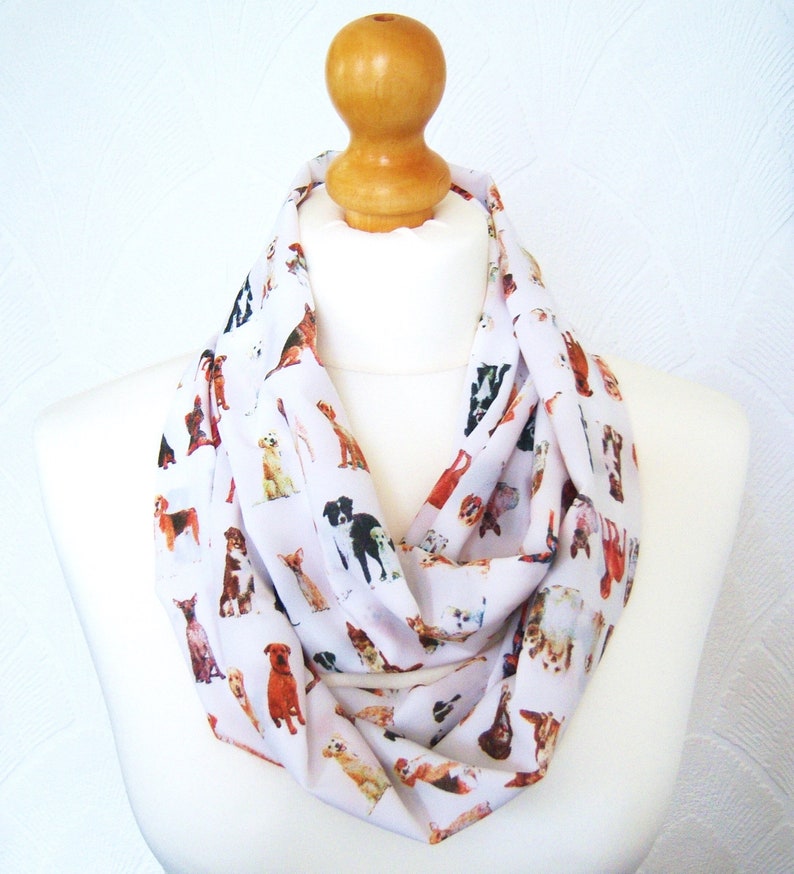 Dogs Infinity Scarf Loop Scarf Chiffon Scarf Doggie Scarf Etsy UK
