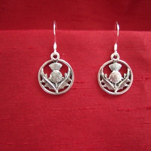 Scottish thistle earrings with sterling silver earwires image 3