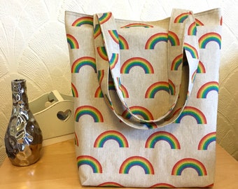 Rainbow tote bag shopper bag Cotton tote bag