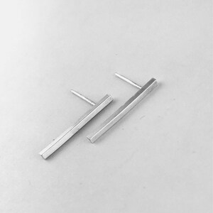 Handmade sterling silver stud earrings, geometrical silver studs, handcrafter earrings, modern silver studs