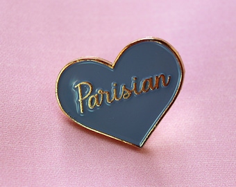 Parisian Enamel Pin Badge, Fashion Accessory, Paris Souvenir, Decorative Unisex Jewellery, Made in UK