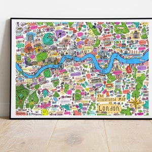 Première édition de la carte illustrée de Londres, Célèbres rues de Londres, Monuments de Londres, Lieux célèbres de Londres, Londres célèbre, Oeuvre d'art londonienne