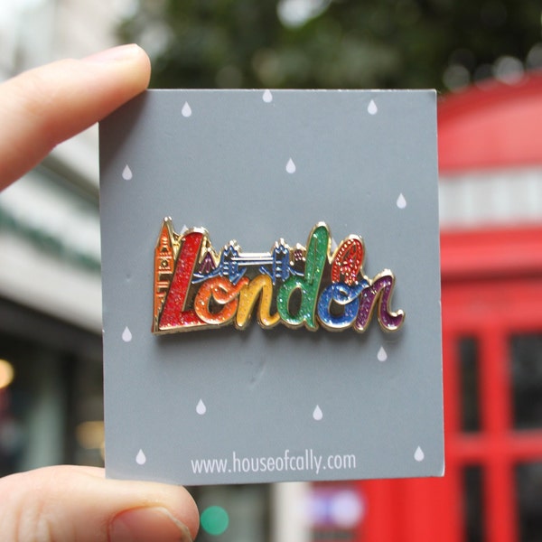 Rainbow London enamel pin badge