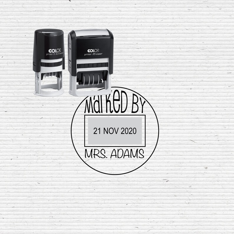 Self-Inking Custom Marked By Dater Stamp for Teachers DT001