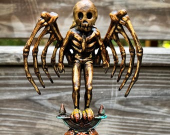 The Harpy Handmade Gothic Sculpture | Winged Skeleton Guardian | OOAK Fantasy Dark Academia Mixed Media Statue