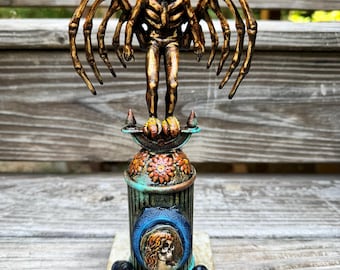 The Harpy Handmade Gothic Sculpture | Winged Skeleton Guardian | OOAK Fantasy Dark Academia Mixed Media Statue