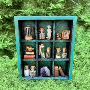 The Apothecary – Handcrafted Cabinet of Curiosities | Found Object Assemblage Art | Miniature Shrine & Curiosity Box