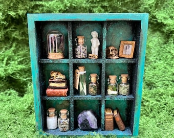 The Apothecary – Handcrafted Cabinet of Curiosities | Found Object Assemblage Art | Miniature Shrine & Curiosity Box