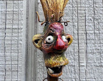 Rook Emberlin – OOAK Goblet Goblin “Ember Warden” | Hand Sculpted Whimsical Folk Art Fire Spirit