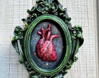 The Heart Grows Wild – Anatomical Heart Wall Art | Gothic Botanical Sculpture | Dark Academia Oddities Decor
