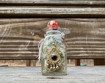 Vintage Witch Bottle: Folk Magic Talisman, Curio Decor