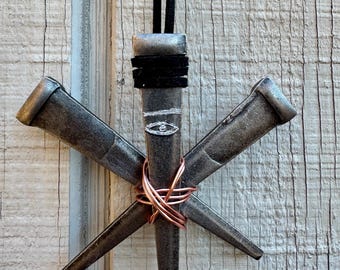 Handbound Iron Star Talisman - Copper Wrapped Pagan Protection Charm
