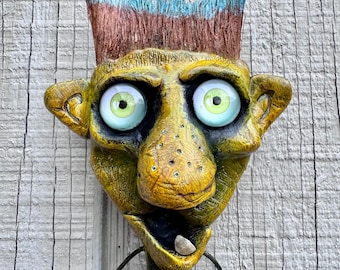 Tamblewick Sprocket – OOAK House Goblin “Inquiry Tinker” | Hand Sculpted Whimsical Folk Art Gift